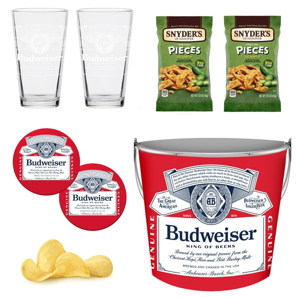 Budweiser ノベルティグッズセット Budweiser Gift Set: Pint Glasses, Coasters, Snacks - Walmart
