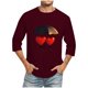 thumbnail image 1 of Camisas de Manga Larga para los Hombres Día de San Valentín Impresión Cuello Redondo Moda Casual, Mezcla de Poliéster de Lino de Algodón para Primavera Verano, 1 of 1