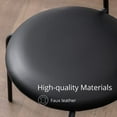 thumbnail image 3 of Dycanpo 24" Rattan Bar Stools Set of 6, Round Faux Leather Barstools for Kitchen, Black, 3 of 6
