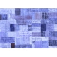 thumbnail image 1 of Ahgly Company Machine Washable Indoor Rectangle Patchwork Blue Transitional Area Rugs, 6' x 9', 1 of 4