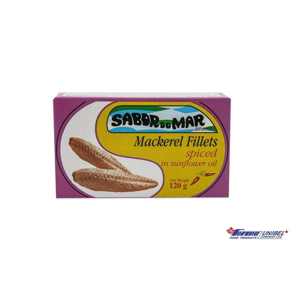 Sabor Do Mar Mackerel Fillets Spiced, sell quantity 120g canned