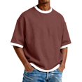 thumbnail image 3 of Men’s Crew Neck Short Sleeve T-Shirt Two Piece Set Stylish Comfortable Summer, 3 of 5