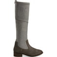 thumbnail image 2 of Klub Nico Zuri Knee Grey Flannel Brown Suede Stacked Heel Riding Knee High Boots (Grey, 9), 2 of 6