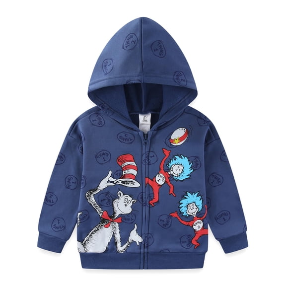 Dr. Seuss Cat in the Hat Thing 1 and Thing 2 Zip-Up Hoodie (Boys), Sizes 2T-7
