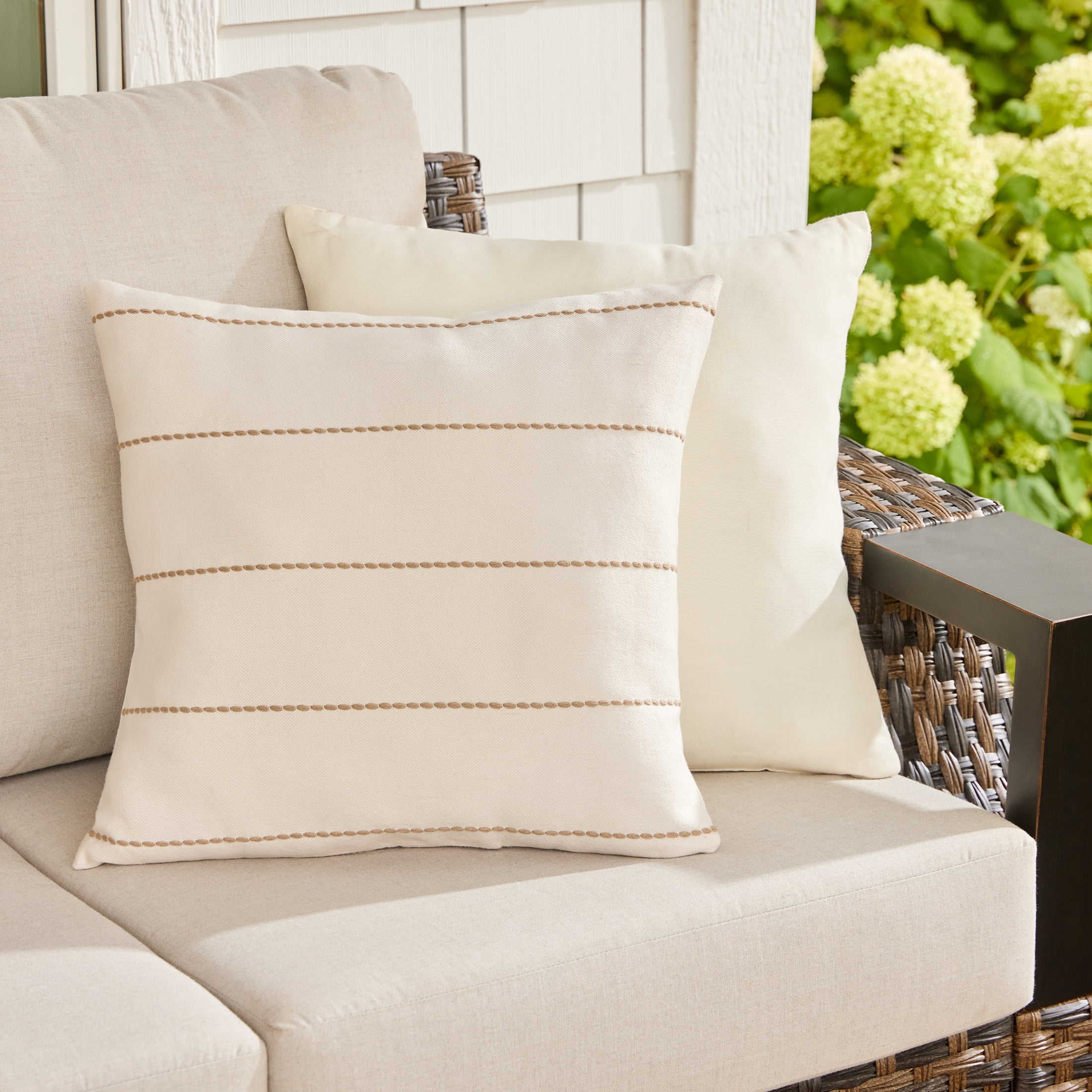 Better Homes and Garden Tan Stitch Outdoor Pillow