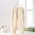 thumbnail image 2 of Winter Thick Warm Children Pants Cute Smile Pattern Kids Padded Cotton Velvet  Long Pants Casual Sport Troursers for Kids, 2 of 6