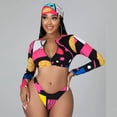 thumbnail image 2 of Conjunto de traje de baño de tres piezas con estampado de bikini elegante y cómodo para mujer OAVQHLG3B Store lin121212, 2 of 4