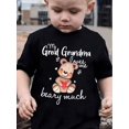 thumbnail image 1 of MILKYSHIP Boys' Summer Fashion Short Sleeve T-Shirt - "My Great Grandma Loves Me Beary Much" Cute Bear Graphic, Black Polyester Casual Round Neck Tee for Youngsters, Youngsters Summer Clothing | Cute, 1 of 7