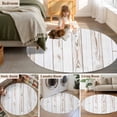 thumbnail image 5 of Round Rugs 4Ft, White Wood Grain Round Area Rug Washable Indoor Throw Carpet, Country Farmhouse Wooden Plank Soft Non Slip Circle Rug for Kitchen Nursery Room Home Decor Aesthetic, 5 of 8