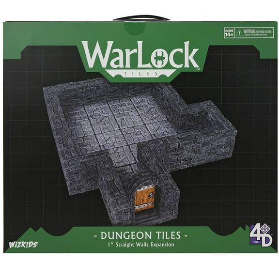WarLock Tiles: 1 in. Dungeon Straight Walls Expansion Pack - Miniatures, RPG Tabletop Accessory