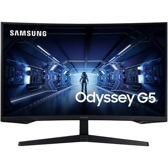 SAMSUNG 32" Odyssey G5 Moniteur de Jeu, WQHD (2560x1440), 144Hz, Incurvé, 1ms, HDMI, Port d'Affichage, AMD FreeSync Premium, HDR10, LC32G55TQWNXZA, Noir