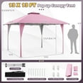 thumbnail image 2 of Costway 13 X 13 FT Pop up Gazebo Outdoor Canopy Tent with Portable Carrying Bag 8 Stakes Pink, 2 of 10