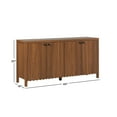 thumbnail image 4 of Walker Edison Modern Wood Scalloped Sideboard TV Stand, Medium Brown Oak, 4 of 15
