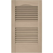 12 in. Vinyl Louvered Shutters in Wicker - Set of 2 (12 in. W x 1 in. D x 43 in. H (4.52 lbs.))