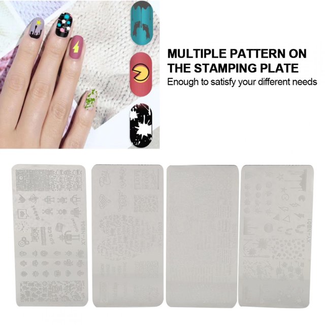 Stable And Durable Convenient And Practical Not Easy To Fall Off Durable Without Deformation Nail Stamping Plate, Nail Printing Stencils, Beauty Salon for Home 01-04