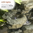 thumbnail image 3 of Alpine Corporation 39" Tall Outdoor Tiered Cascading Rock Electric Fountain with LED Lights, 3 of 12