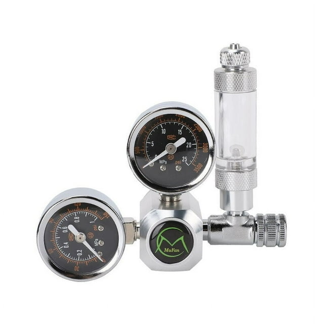 Regulador de CO2 para acuario, reductor de presión para acuario, manómetro doble con contador de burbujas y válvula de retención