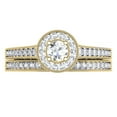 thumbnail image 3 of Dazzlingrock Collection 0.50 Carat (ctw) 18K Diamond Ladies Halo Style Bridal Engagement Ring Set 1/2 CT, Yellow Gold, Size 5.5, 3 of 7