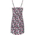 thumbnail image 6 of SofiePJ, Women's, Printed Chemise and Robe 2 Piece Sleep Set, Black Hot Pink, S, 6 of 6