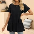 thumbnail image 4 of SMihono Hauts d'Été Décontractés pour Femmes, T-shirt Oversize à Manches Courtes et Col Rond pour Femmes 2023, 4 of 6