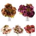 thumbnail image 3 of Yesbay 1 Bouquet 13 Heads Artificial Peony Silk Flower Wedding Party Home Decoration,Cameo Brown, 3 of 8