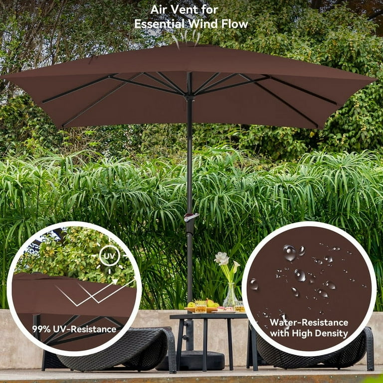 fade resistant patio umbrella PURPLE LEAF Stylish UV50+ Fade Resistant Patio Cantilever Umbrella With Base
