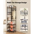 thumbnail image 4 of KFFKFF Corner Hall Tree, 71.3 in Coat Rack with Hooks, Top Shelf & Steel Frame, Freestanding Clothes Shoes Rack Storage Organizer with Anti-Tip Set, 4 of 9