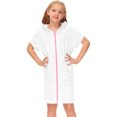 thumbnail image 2 of Aayomet Flower Girl Dress Kid's Zip Up Terrys Hooded Coverups Swim Beach Cover Up Cotton Summer Short Sleeve Bathing Suit,White 8-9 Years, 2 of 4