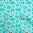 thumbnail image 1 of oneOone Georgette Viscose Turquoise Blue Fabric Fruits Lemon Fabric For Sewing Printed Craft Fabric By The Yard 42 Inch Wide, 1 of 4