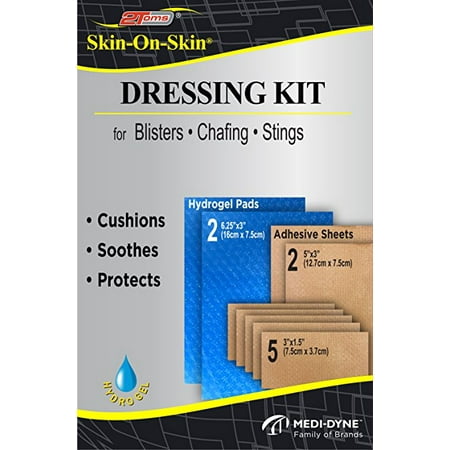 Skin Adhesive Dressing - 2Toms Skin-On-Skin Dressing Kit - Medical Grade Adhesive Bandages - Blisters, Stings, Chafing & Skin Irritations (All Day Wear)