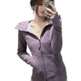thumbnail image 4 of Sudadera con capucha y cremallera para mujer, color morado, estilo coreano informal, 4 of 5