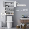 thumbnail image 4 of kleankin Armoire de Rangement au-Dessus de la Toilette avec Tablette Ajustable, Blanc, 4 of 10