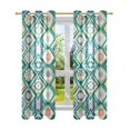 thumbnail image 7 of Yayeee Window Curtains Set of 2 for Living Room Light Filtering 63"x52", Green Geometric Flowers, 7 of 7