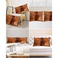 thumbnail image 6 of Burnt Orange Satin Pillowcase for Hair and Skin with Zipper, Soft Breathable Cooling Silk Pillow Cases, Retro Oil Painting Modern Abstract Art Aesthetics Throw Pillow Covers King Size 20"x40", 6 of 6