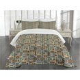 thumbnail image 3 of Ambesonne Tribal Quilted Bedspread Set 3 Pcs, Funky Ethnic, Queen Size, Multicolor, 3 of 5