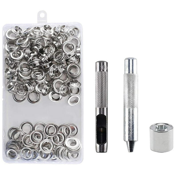 Ojales de ojales con caja de almacenamiento, kit de herramientas de ojales de latón, arandela de metal artesanal, 10 mm 100 Piezas kenally HA5914-01B