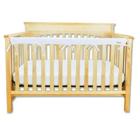 Trend Lab Fleece CribWrap Rail Cover for Long Rail, White, Narrow for Crib Rails Measuring up to 8