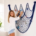 thumbnail image 6 of SLYNSHome Cotton Rope Nautical Fishing Net Wall Hanging,Dark Blue Photo Display Mesh With Ornaments, Coastal Style Woven Net For Bedroom Living Room Wall Photo Decor, 6 of 7
