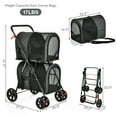 thumbnail image 3 of Gymax 4-in-1 Double Pet Stroller w/ Detachable Carrier Travel Carriage for Cats Black, 3 of 9
