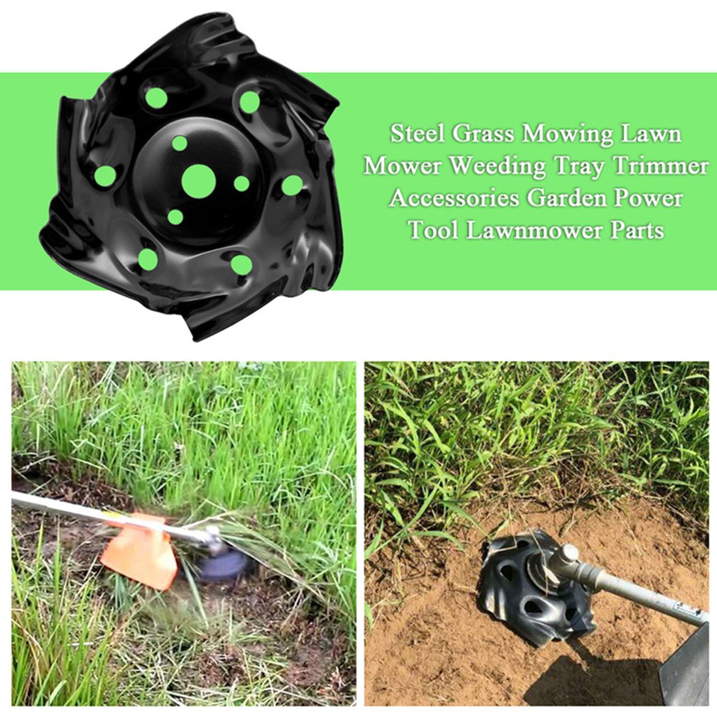 Manganese Steel Universal Grass Trimmer Head Lawn Mower Tray Rounded Edge Wheels Green Wear-Resistant Weed Trimmer Head