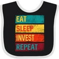 thumbnail image 3 of Inktastic Stock Broker Eat Sleep Invest Repeat Boys or Girls Baby Bib, 3 of 4