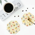 thumbnail image 4 of Vsdgher Colorful Cartoon Snail Leather Coasters for Drinks, Durable Drink Coasters 4 Set for Tabletop Protection, Luxurious Home Décor and Housewarming Gift-Octagon, 4 of 6