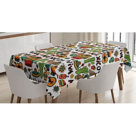 Mexican Decorations Tablecloth Viva Mexico With Native Elements Poncho Tequila Salsa Hot Peppers Image Rectangular Table Cover For Dining Room Mexican Decorations Tablecloth Viva Mexico With Native Elements Poncho Tequila Salsa Hot Peppers Image Rectangular Table Cover For Dining Room