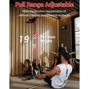 JoanKaren Cable Crossover Machine, Wall Mount LAT Pull Down Machine with 19 Positions Dual Pulley System,Home Gym Station