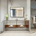 thumbnail image 7 of 40*30 Inch LED Bathroom Beveled Mirror: 3000-6000K Front & Backlit, 3-Color Dimmable, IP54 Enhanced Anti-Fog, Wall Mount with Hanging Plates, 7 of 7