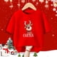 thumbnail image 5 of Camiseta roja navideña personalizada para niños, ropa de manga corta con nombre de ciervo para niños, conjunto a juego para hermanos, camisetas para niños, 5 of 5