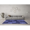 thumbnail image 3 of Ahgly Company Indoor Square Patchwork Blue Transitional Area Rugs, 5' Square, 3 of 4