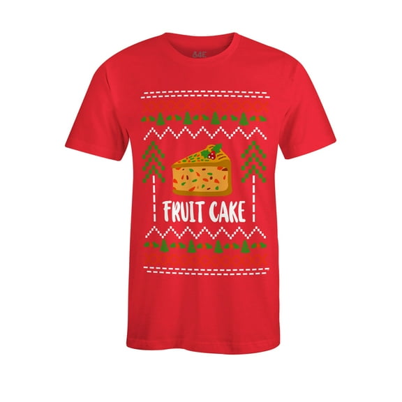 S4E Men's Fruit Cake Christmas Holiday T-Shirt Small Red
