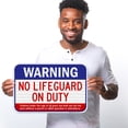 thumbnail image 2 of Swimming Pool Sign, Warning No Lifeguard On Duty Sign, Pool Sign,, 2 of 8