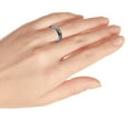thumbnail image 3 of Custom Personalized Engraving Wedding Band Ring Set for Him & Her - 6mm Brushed Center Shiny Beveled Edge, 3 of 6